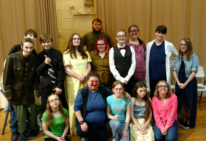 Members of the Georgetown Ridge Farm High School Drama Club