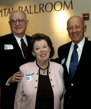 Former CEO Preston Kronkosky, Joan Holtzman, and former SEDL board chairman and UT dean Wayne Holtzman.