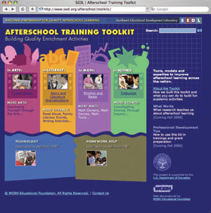 Screenshot of the AFterschool Toolkit web site.