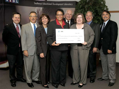 Photo of group receiving the AT & T Grant