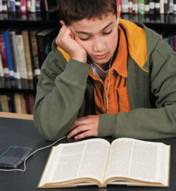photo of a boy reading