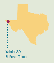 Image of a map of Texas showing the location of Ysleta ISD.