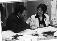 Picture of Saul Lopez and Margarita Calderon at work in office