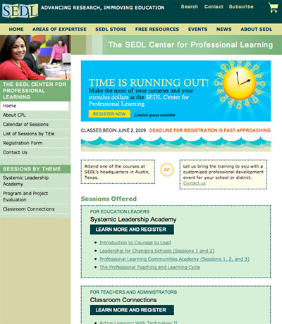 Center for Professional Learning home page image